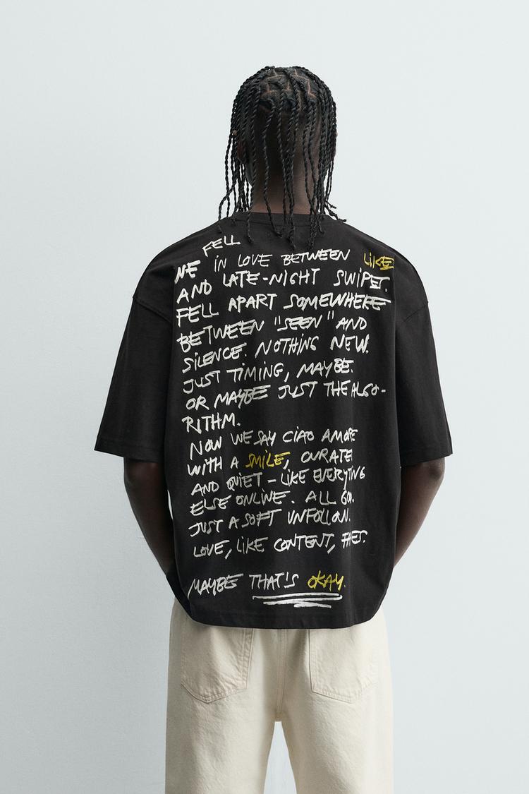 Zara RELAXED FIT PRINTED T-shirt