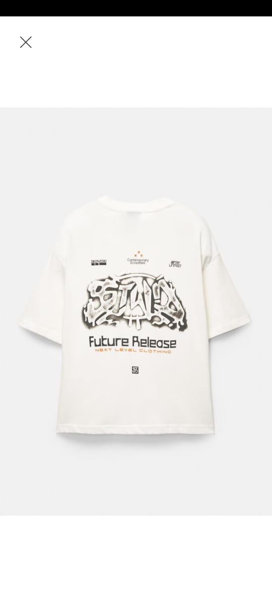 Pull&Bear Stwd Contemporary Ecosistem T-Shirt in White