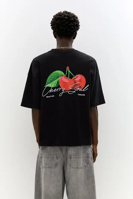 Pull&Bear 'cherry Soul' Back Graphic T-shirt