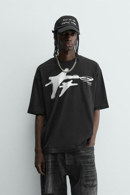 Zara CONTRAST PRINT T-shirt