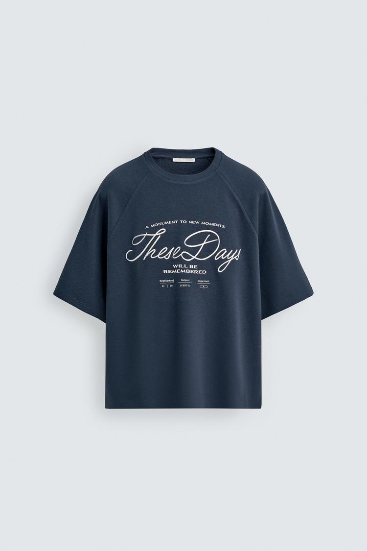 Zara WAFFLE-KNIT TEXTURE T-shirt