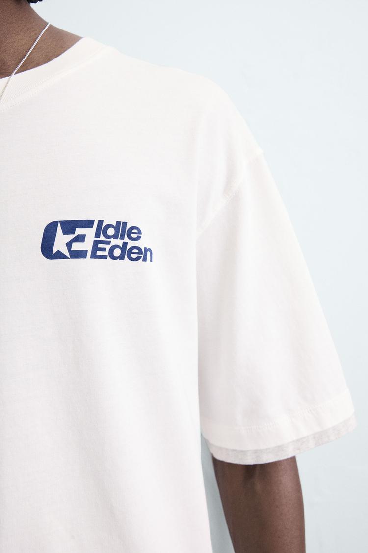 Zara PRINTED SLOGAN T-shirt