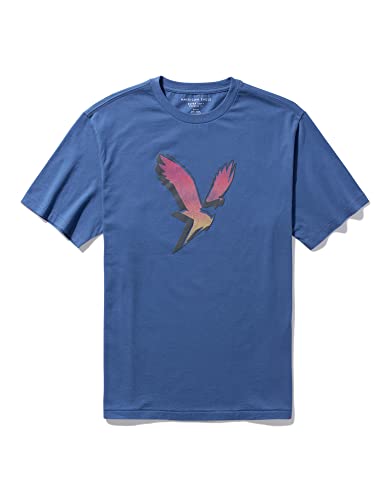AMERICAN EAGLE MEN BLUE SUPER SOFT GRAPHIC T-SHIRT