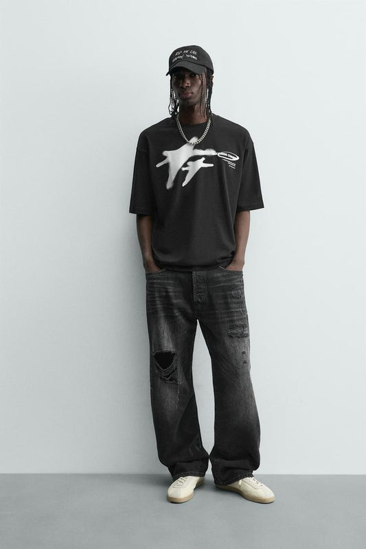 Zara CONTRAST PRINT T-shirt