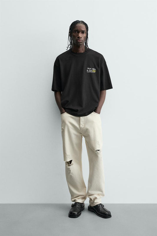 Zara RELAXED FIT PRINTED T-shirt