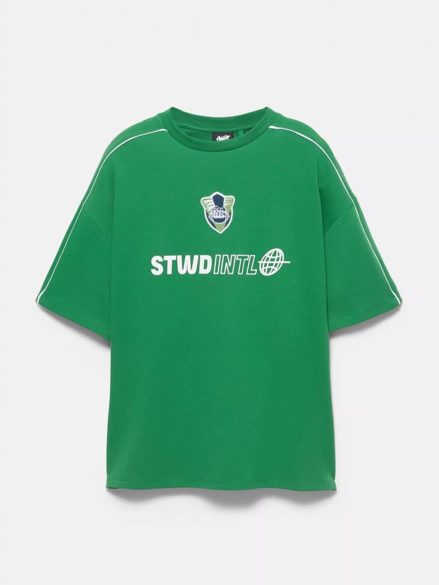Pull&Bear STWDINTL Green Graphic T-Shirt