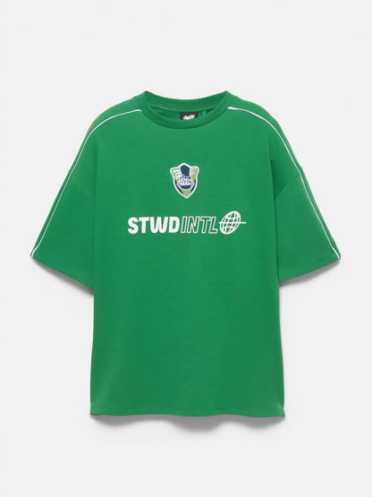 Pull&Bear STWDINTL Green Graphic T-Shirt