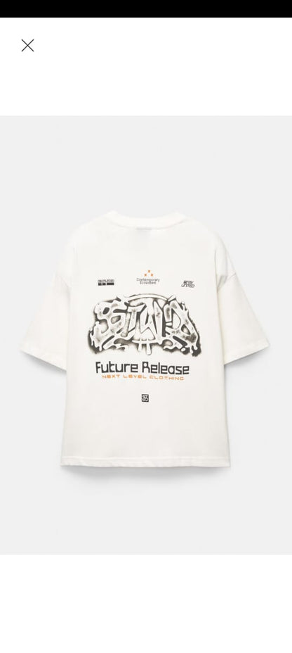 Pull&Bear Stwd Contemporary Ecosistem T-Shirt in White