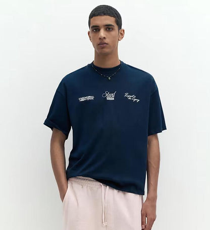 Pull&Bear Blue stwd graphic T-shirt