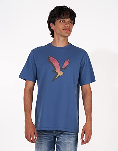 AMERICAN EAGLE MEN BLUE SUPER SOFT GRAPHIC T-SHIRT