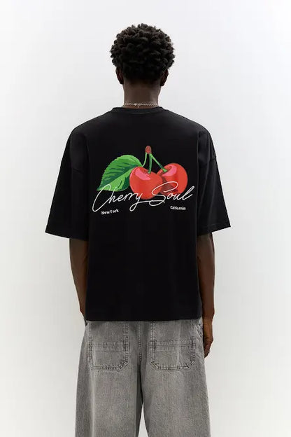 Pull&Bear 'cherry Soul' Back Graphic T-shirt