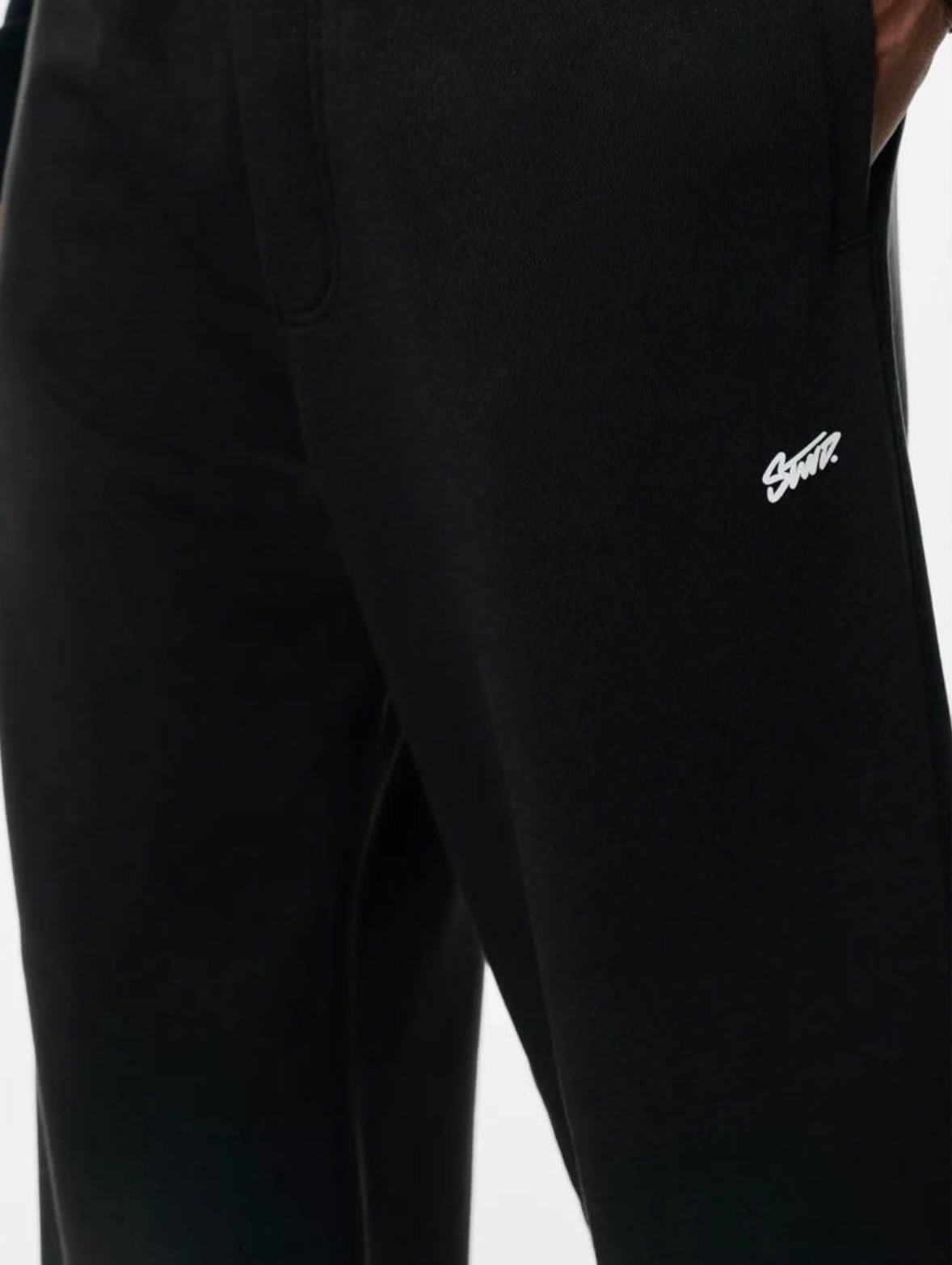 Pull&Bear straight leg joggers in black