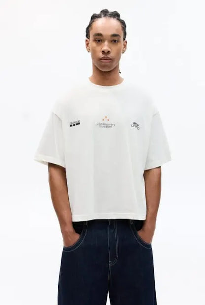 Pull&Bear Stwd Contemporary Ecosistem T-Shirt in White