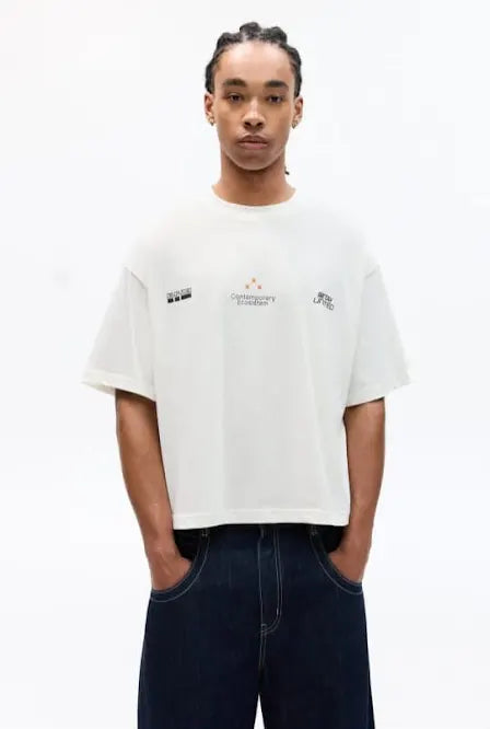 Pull&Bear Stwd Contemporary Ecosistem T-Shirt in White