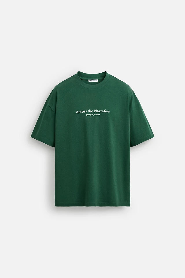 Zara CONTRASTING TEXT PRINT T-shirt